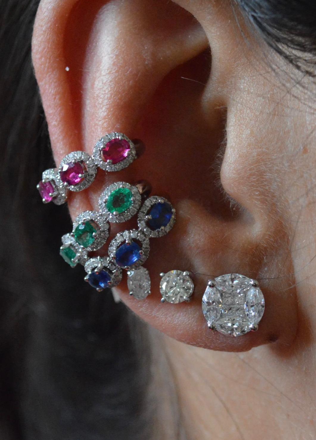 3-OV Diamond Ear Clip