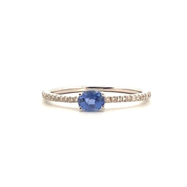 Oval Blue Sapphire Diamond Ring