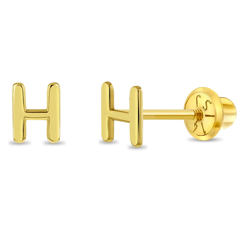 Small Initial Stud Earring