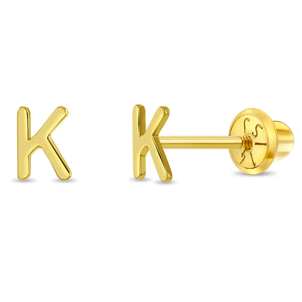 Small Initial Stud Earring