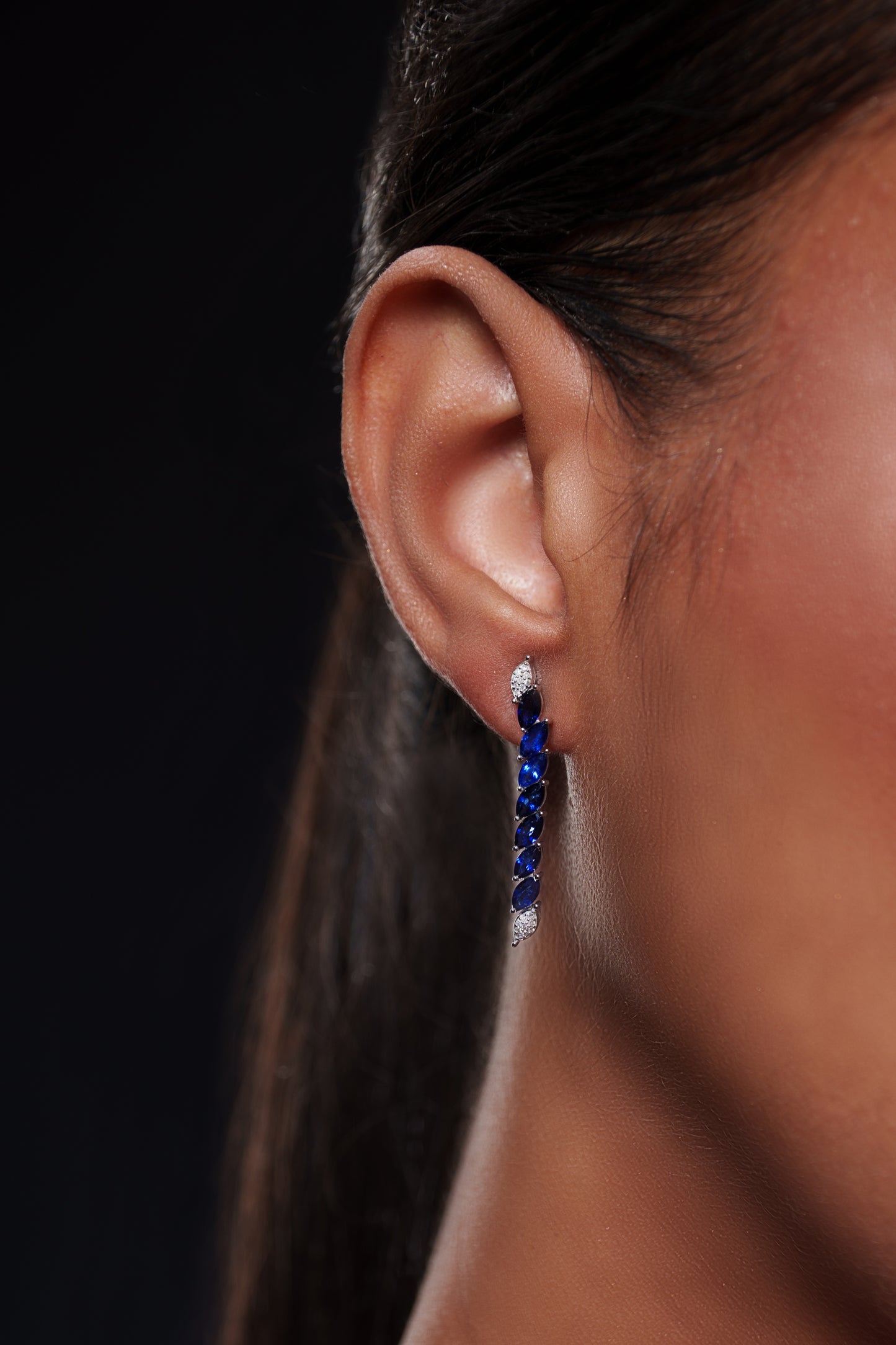 Gold Cascading Sapphire Earring