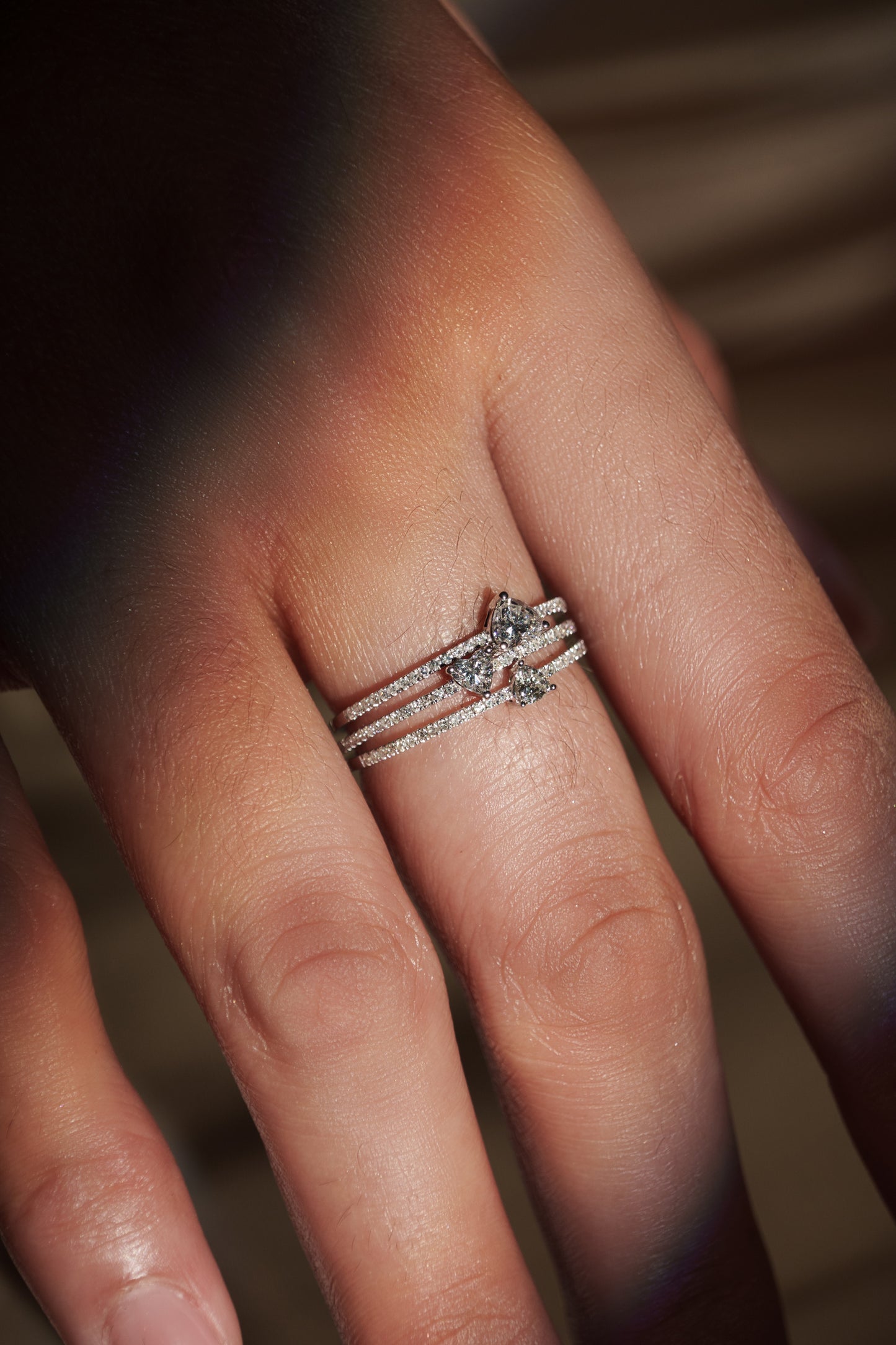 18K Gold Diamond Heart Ring