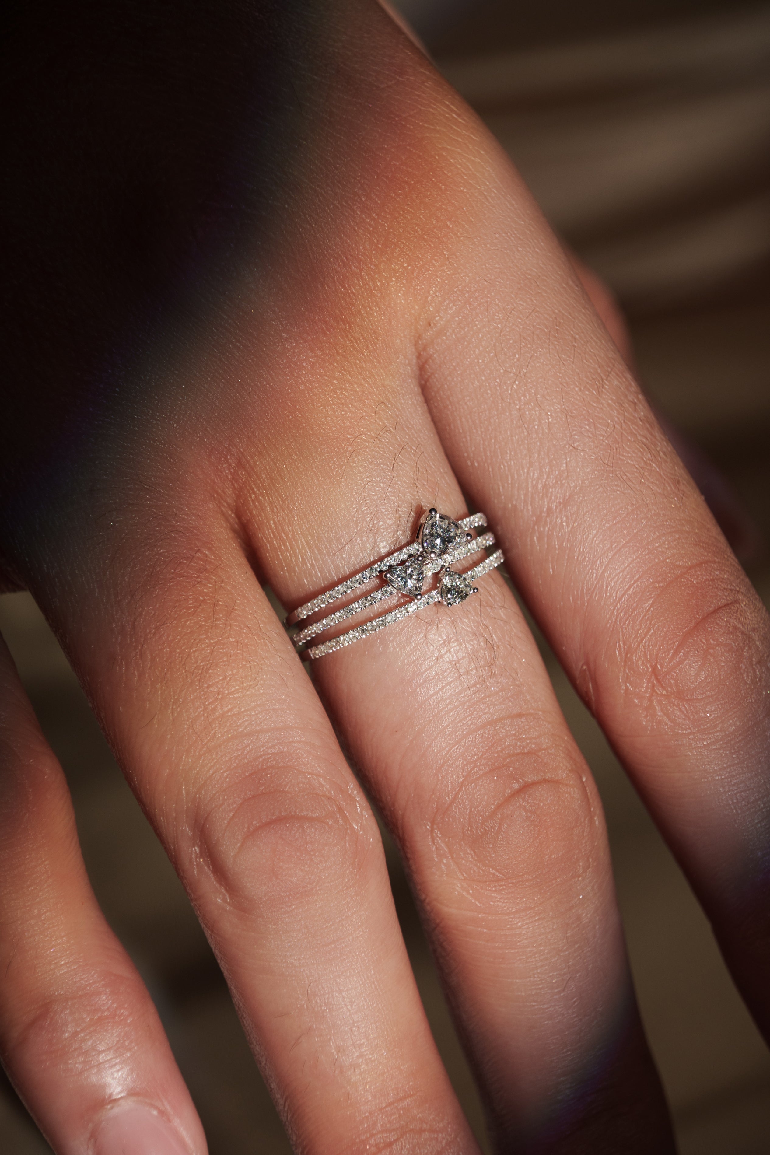 18K Gold Diamond Heart Ring