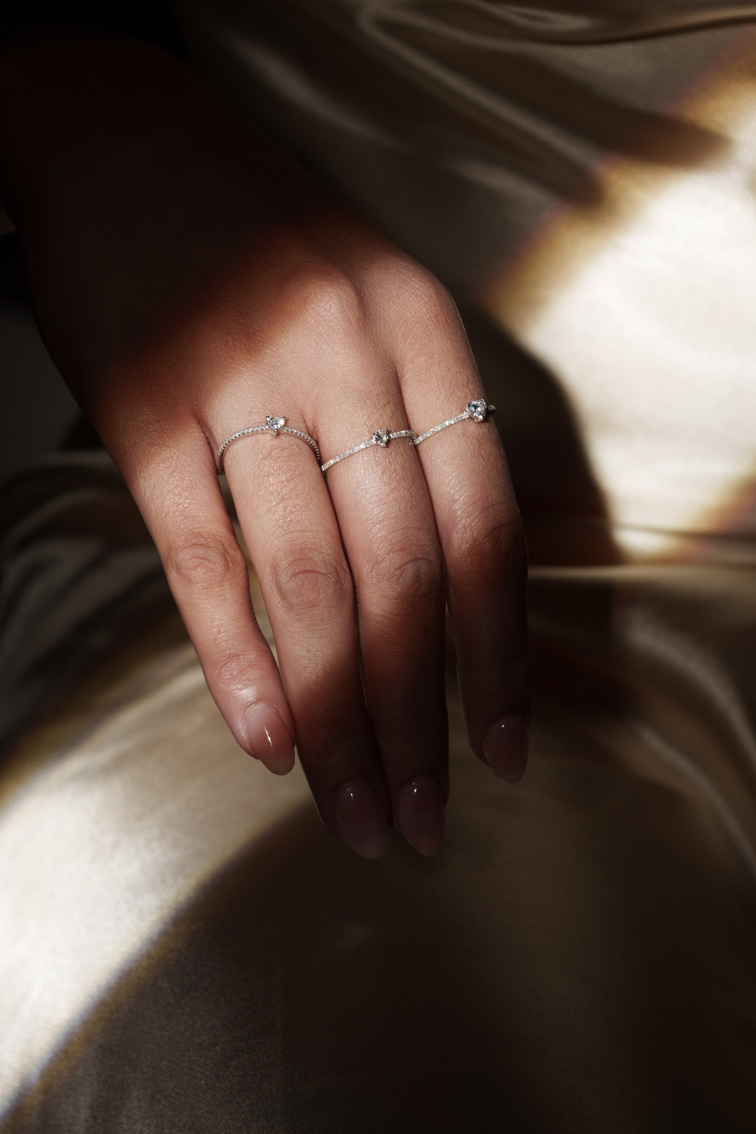 18K Gold Diamond Heart Ring