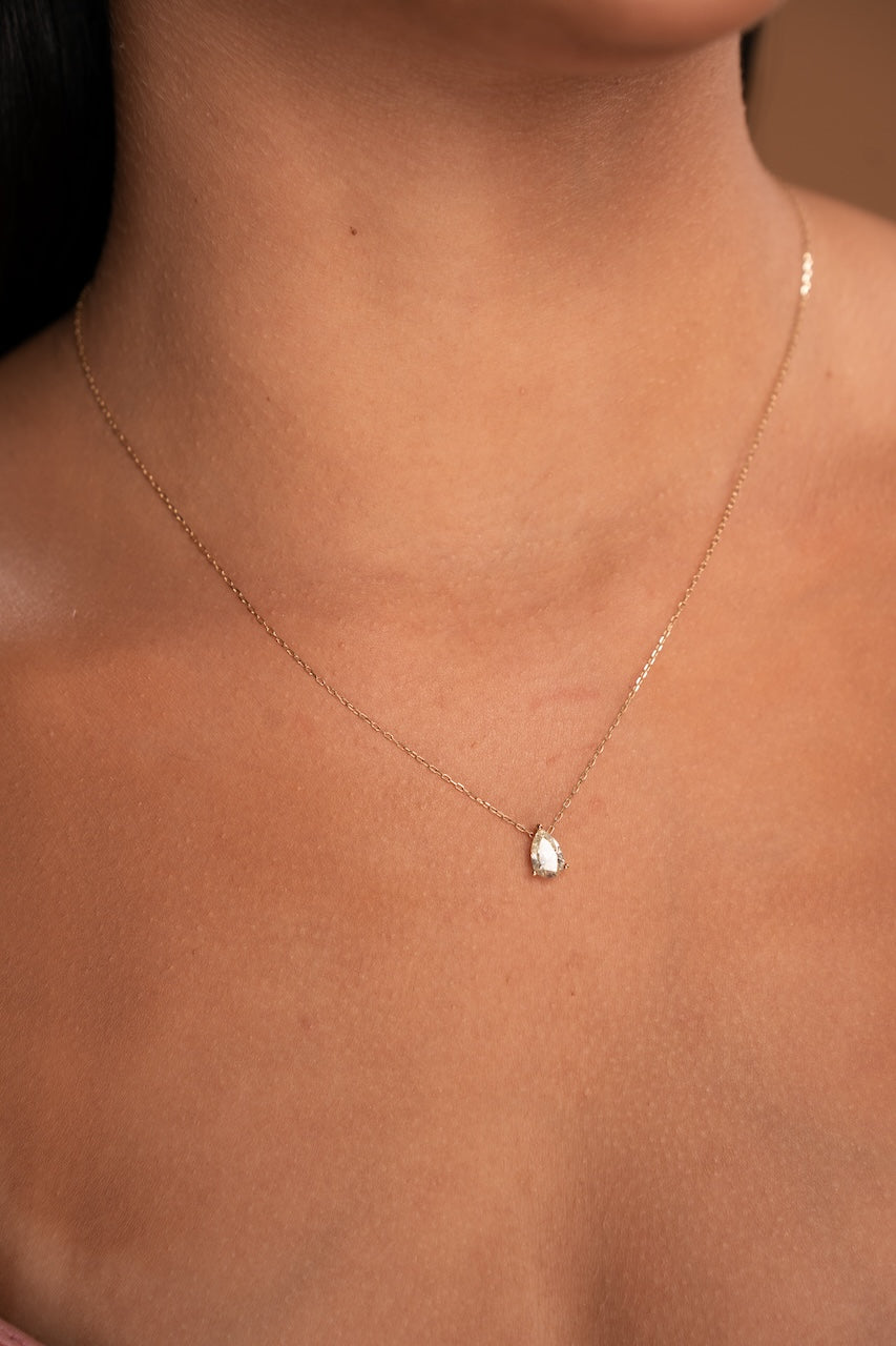 Pear Diamond Pendant Gold