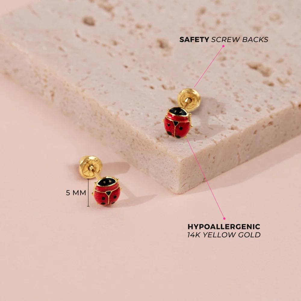 Ladybug kids earrings