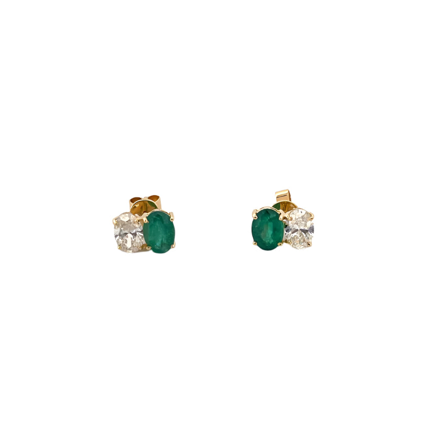 YG Emerald Duo Diamond Earring