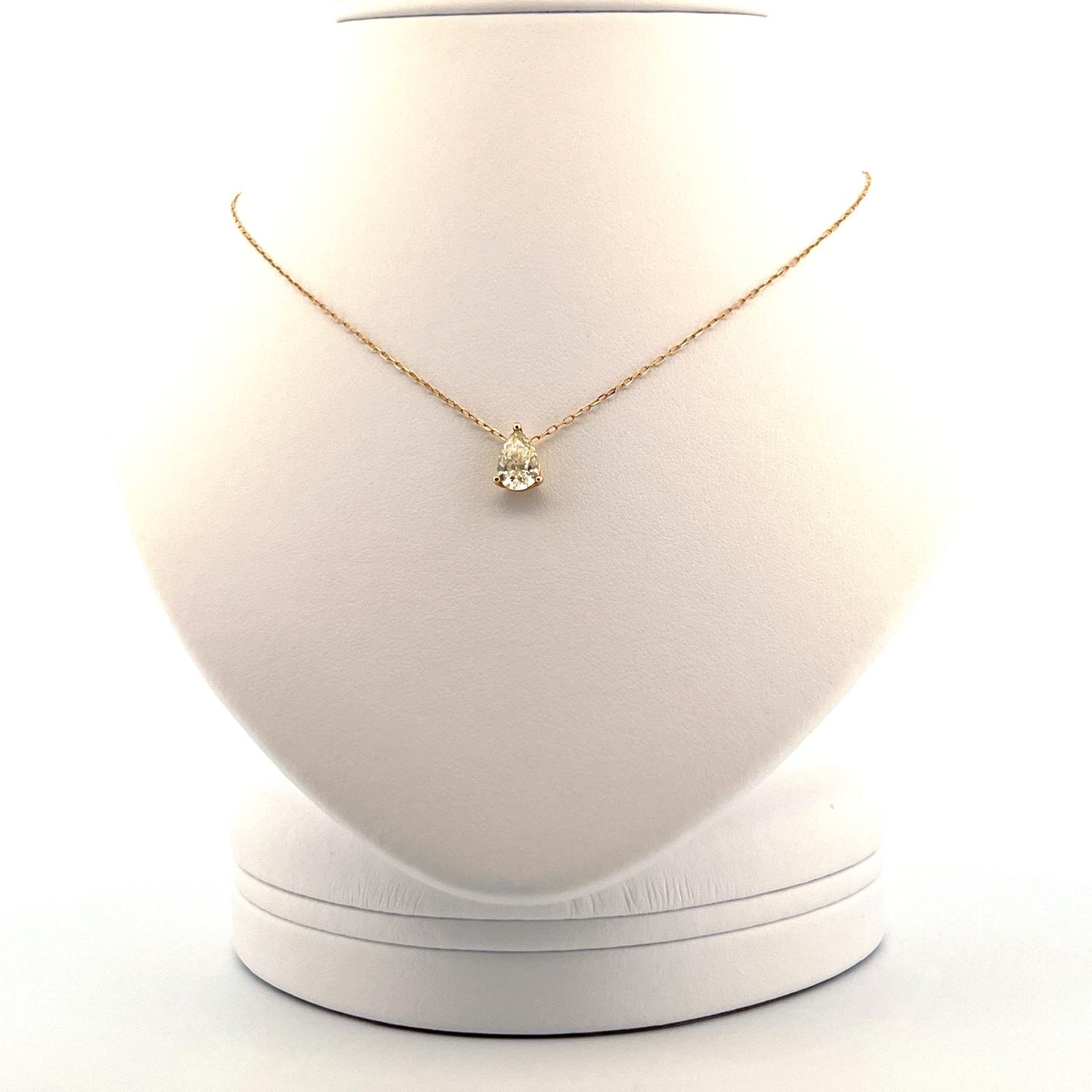 Pear Diamond Pendant Gold