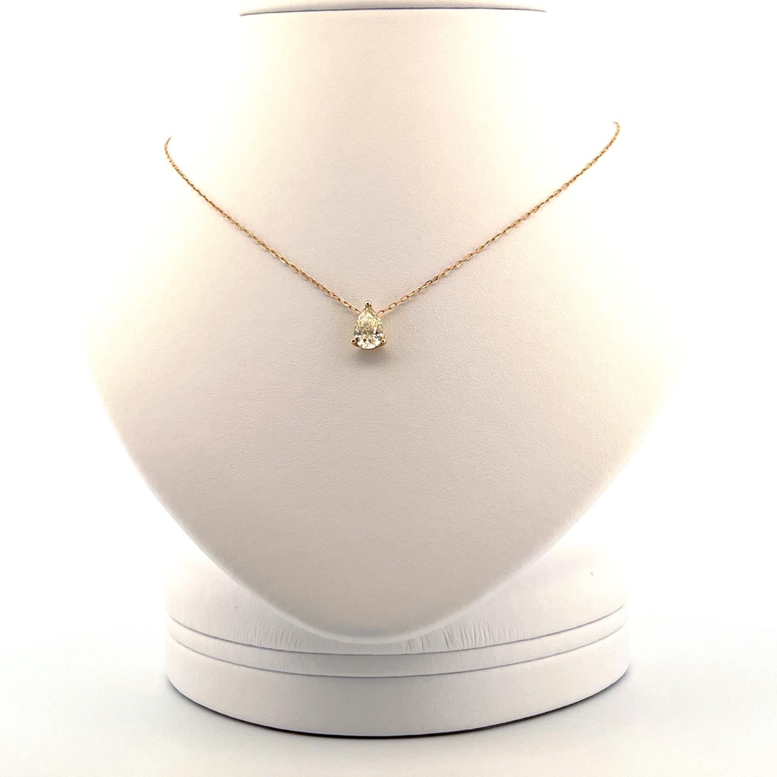 Pear Diamond Pendant Gold