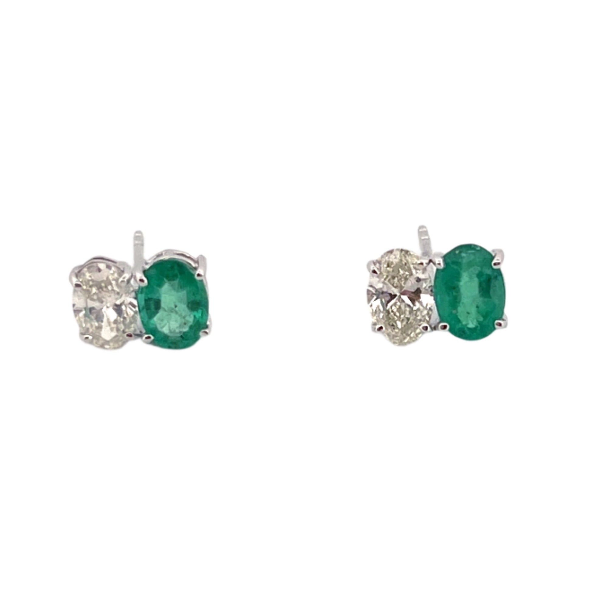 WG Emerald Duo Diamond Earring