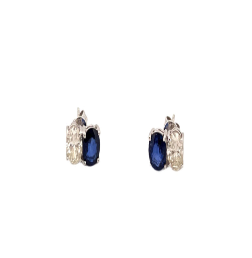 WG Duo Blue Sapphire  Diamond Earring