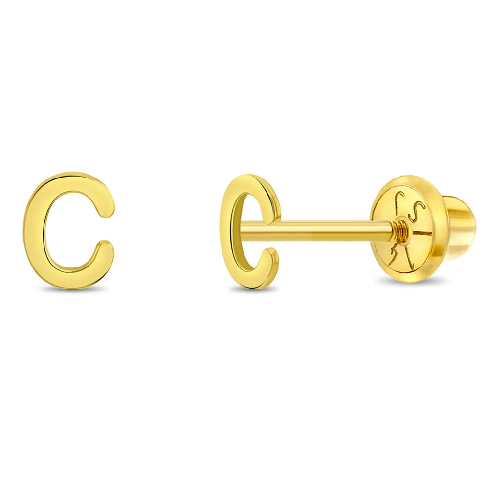 Initial Letter C  Girl Earrings