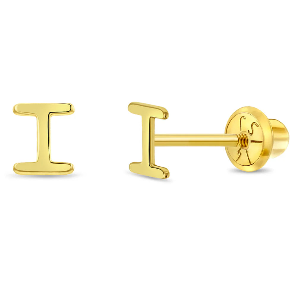 Initial Letter I Girl Earrings