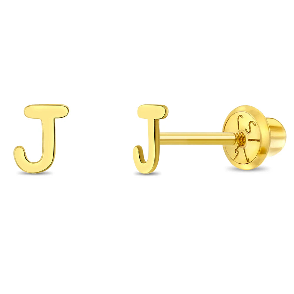Initial Letter J Girl Earrings