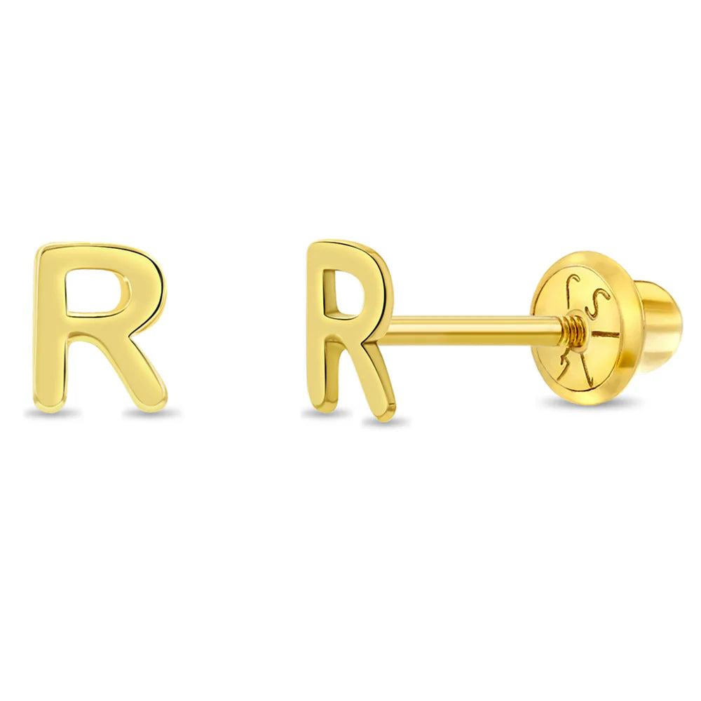 Initial Letter R Girl Earrings