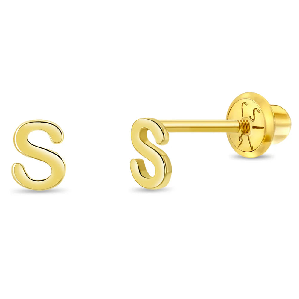 Initial Letter S Girl Earrings
