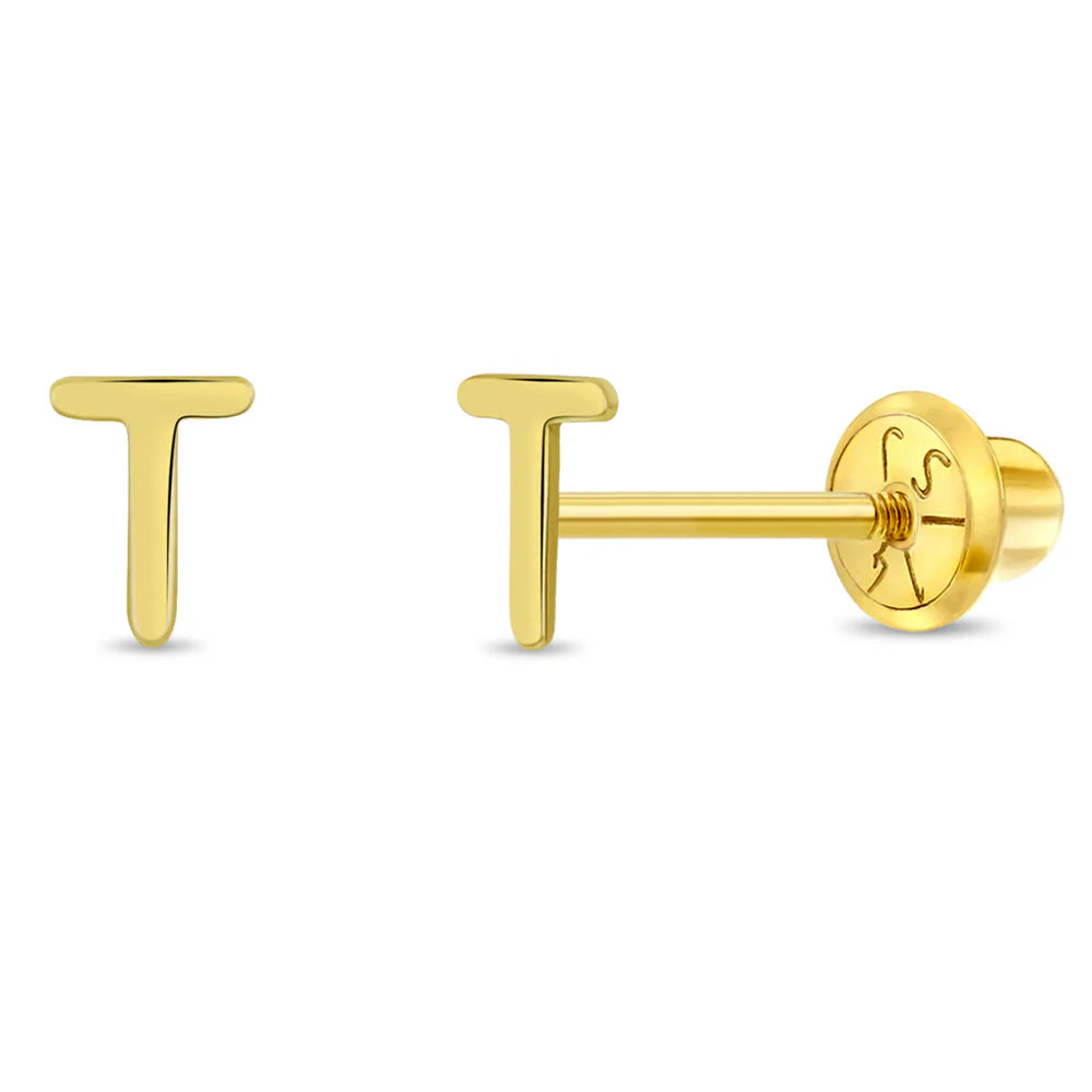 Initial Letter T Girl Earrings